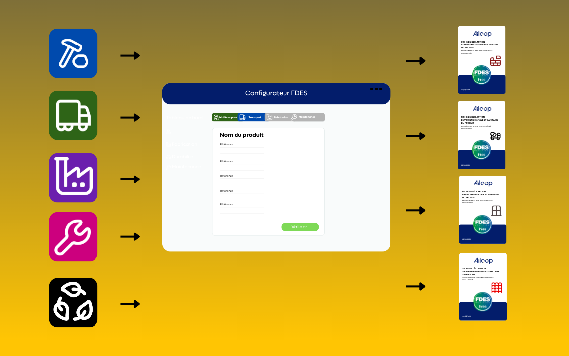 Configurateur FDES diffuseur - aperçu de l'interface